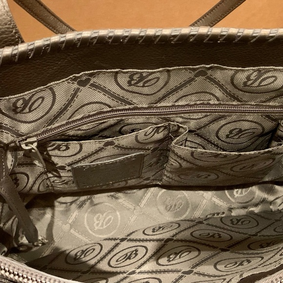 Brighten “Gabriella Medallion Tasseled Leather Tote” Color is Pewter - Picture 4 of 11